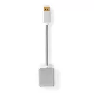 Nedis CCTB37250AL02 Displayport dugó - DVI-D 24+1-Tűs aljzat adapter, aranyozott csatlakozók, 1080p, 20 cm kábel