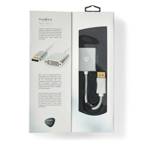 Nedis CCTB37250AL02 Displayport dugó - DVI-D 24+1-Tűs aljzat adapter, aranyozott csatlakozók, 1080p, 20 cm kábel