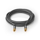 Nedis CSTB41000GY50 F csatlakozós koax kábel, 75 Ohm, 90 dB,  négyszeresen árnyékolt, prémium kivitel, 5m
