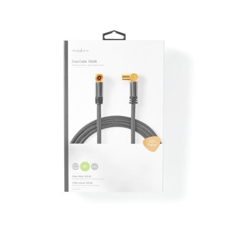 Nedis CSTB40015WT50 koax RF kábel, koax férfi (dugó), koax nő (aljzat), 75 Ohm, Négyszeresen árnyékolt, 5m