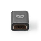 Nedis CVTB34907GY micro HDMI - HDMI adapter, 4K@60Hz, aranyozott, alumínium ház