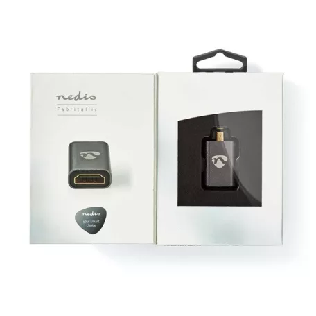 Nedis CVTB34907GY micro HDMI - HDMI adapter, 4K@60Hz, aranyozott, alumínium ház
