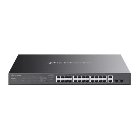 TP-LINK Switch 26x1000Mbps (24xPOE+) +2xGigabit SFP kombó Fémházas Easy Smart (Omada), ES228GMP
