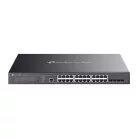 TP-LINK Switch 24x1000Mbps (8xPOE++ 90W + 16xPOE+ 30W) + 4x10G SFP+ + 2xkonzol port, Menedzselhető, SG3428XMPP