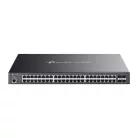 TP-LINK Switch 48x1000Mbps (8xPOE++ 90W + 40xPOE+ 30W) + 4x10G SFP+ + 2xkonzol port, Menedzselhető, SG3452XMPP