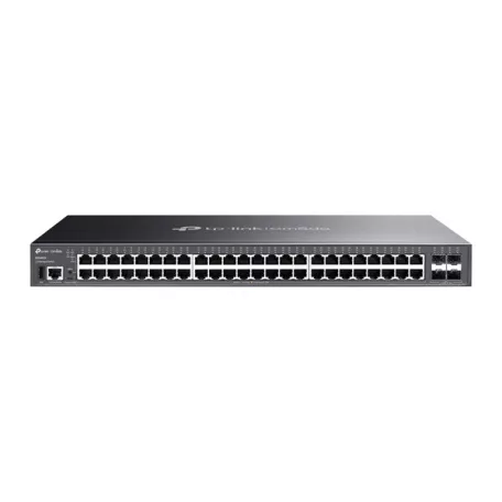 TP-LINK Switch 48x1000Mbps + 4x10Gbps SFP + 2xkonzol port, Menedzselhető, SG5452X