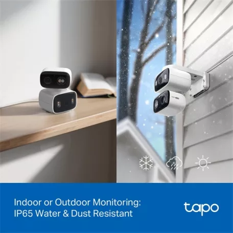 TP-LINK Wireless Kamera Cloud beltéri/kültéri forgatható színes éjjellátó Dual kamera, TAPO C246D