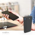 Nedis PBKPD20W125BK powerbank, hordozható külső akkumulátor, power bank 10000mAh, 1,5 / 1,67 / 2,0 / 2,22 / 3,0 A