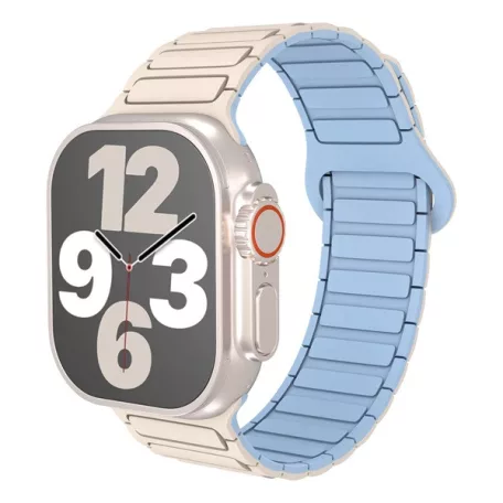 BLACKBIRD Szíj Iwatch készülékhez TACTICAL mágneses Világos barna világos kék 42/44/45/46/49 mm