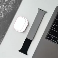   BLACKBIRD Szíj Iwatch készülékhez LITCHI Fekete Szürke 42/44/45/46/49 mm