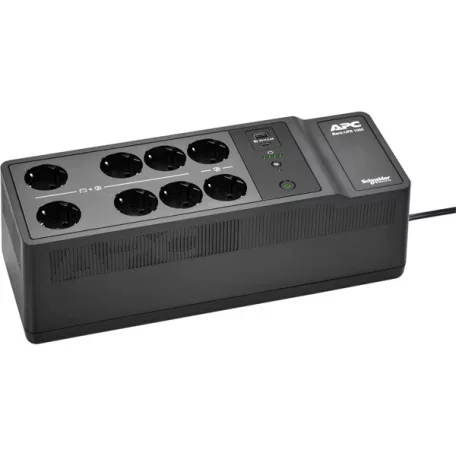 APC Back-UPS, 1050VA/600W Floor/Wall Mount, 230V, 8x Schuko CEE 7/3 outlets, USB Type A+C Port, User Replaceable Battery