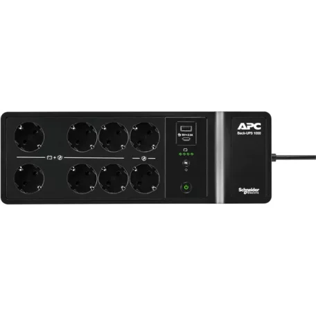 APC Back-UPS, 1050VA/600W Floor/Wall Mount, 230V, 8x Schuko CEE 7/3 outlets, USB Type A+C Port, User Replaceable Battery