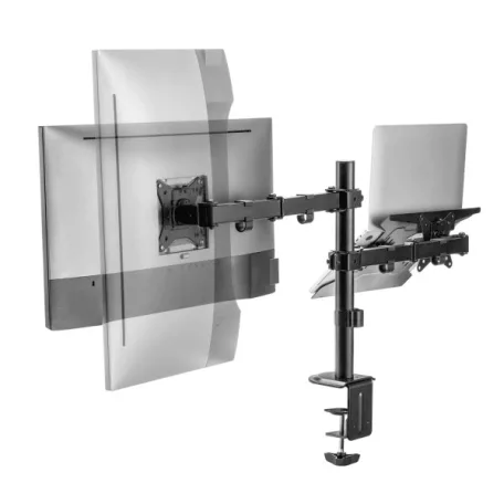 Sbox LCD-LM01-2 asztali laptop és monitortartó konzol. Állítható magasság, 13 - 27, dönthető, forgatható. 355X300,