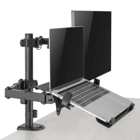 Sbox LCD-LM01-2 asztali laptop és monitortartó konzol. Állítható magasság, 13 - 27, dönthető, forgatható. 355X300,