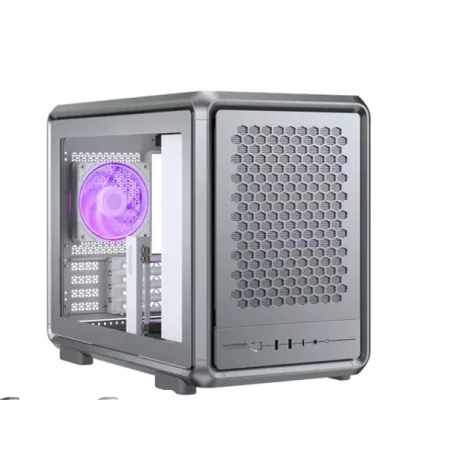 COOLER MASTER Ház Mini-ITX/Micro-ATX  MasterFrame 400 Mesh Silver, Tápegység nélkül, ezüst
