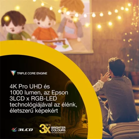 EPSON Projektor - Lifestudio Flex – EF-72 Tölgy (3LCD, 4K Pro-UHD, 16:9, 1000 AL, 5 000 000:1, HDMI/USB/WiFi,Bluetooth)