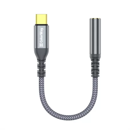 COLORWAY Adapter USB-C - 3.5 mm Female Audio, 14 cm, Szürke (CW-AD-CJ)