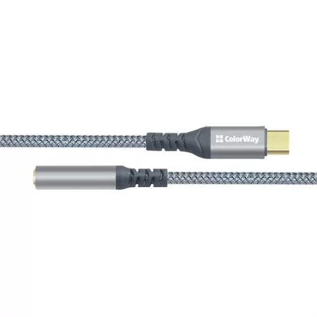 COLORWAY Adapter USB-C - 3.5 mm Female Audio, 14 cm, Szürke (CW-AD-CJ)