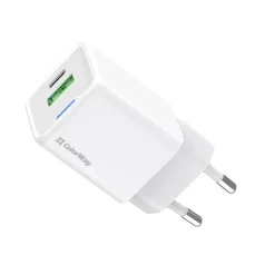   COLORWAY AC töltő adapter, CW-CHS062PD-WT GaN Mini 20W PD Port PPS USB (Type-C PD + USB QC4.0)