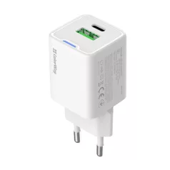   COLORWAY AC töltő adapter, CW-CHS062PD-WT GaN Mini 20W PD Port PPS USB (Type-C PD + USB QC4.0)