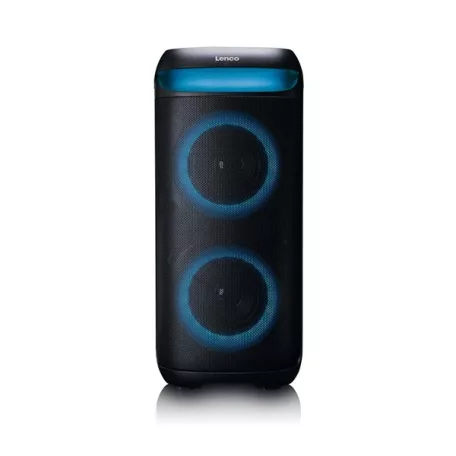 Lenco PA-210BK Bluetooth 5.3 bulihangszóró beépített világítással , TWS, 100W erősítővel, 2x mikrofon bemenet