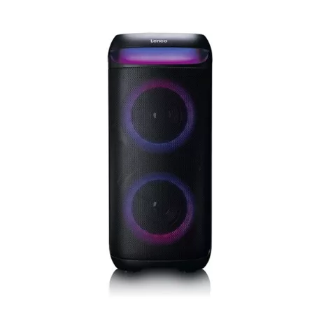 Lenco PA-210BK Bluetooth 5.3 bulihangszóró beépített világítással , TWS, 100W erősítővel, 2x mikrofon bemenet