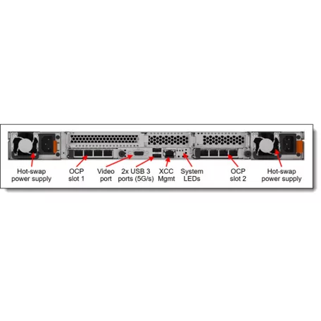 LENOVO rack szerver - SR630 V4 (2.5") 1x 24C 6520P 2.4GHz, 1x32GB, 2x480GB+2x960GB RI SSD, 940-8i 4GB, XCC3:P, 2x1300W.