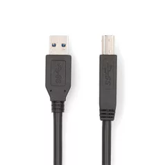   Nedis CCGB61100BK20 USB 3.2 Gen 1 | USB-A Dugasz - USB-B Dugasz | 5 Gbps | Nikkelezett | 2,00 m