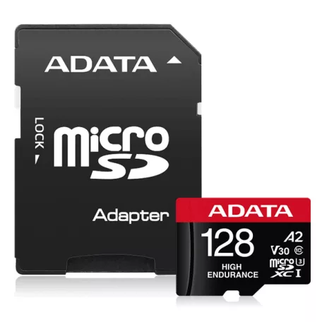 ADATA Memóriakártya MicroSDXC 128GB + Adapter ENDURANCE UHS-I A2 V30 (100/85)