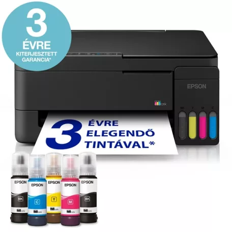 EPSON Tintasugaras nyomtató - EcoTank L3352 (A4, MFP, színes, 5760x1440 DPI, 33 lap/perc, USB/Wifi/Air Print)