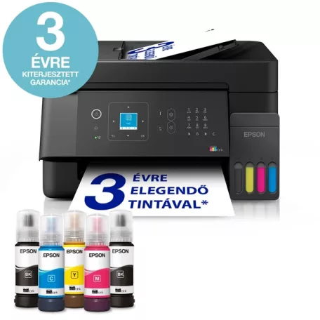 EPSON Tintasugaras nyomtató - EcoTank L5390 (A4, MFP, ADF, színes, 5760x1440 DPI, 33 lap/perc, USB/Wifi/LAN)