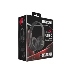   MAXELL Fejhallgató,BASS 13 USB-C, összehajtható, mikrofon, vezetékes, USB-C