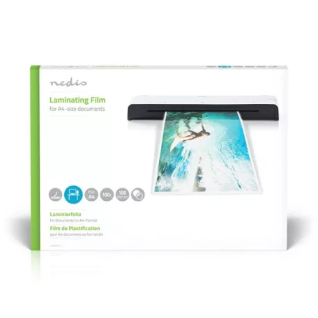 Nedis LAMIA4AT100 lamináló fólia A4 | Vastagság: 100 µm | Csomagolva: 100 db