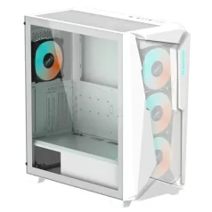   GIGABYTE Ház C301GW, Tápegység nélkül, Fehér, Üvegfalú
