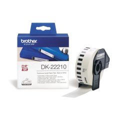   BROTHER Etikett címke DK-22210, Fehér alapon fekete papírszalag tekercsben 29mm, 29mm x 30.48M