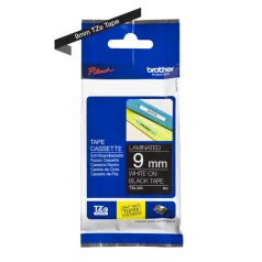   BROTHER szalag TZe-325, Fekete alapon Fehér, Laminált, 9mm  0.35", 8 méter