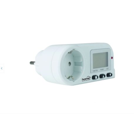 HOME EM 03 fogyasztásmérő memóriás fogyasztásmérő konnektor aljzat - kék háttérvilágítás ,belső memória áramszünet esetén