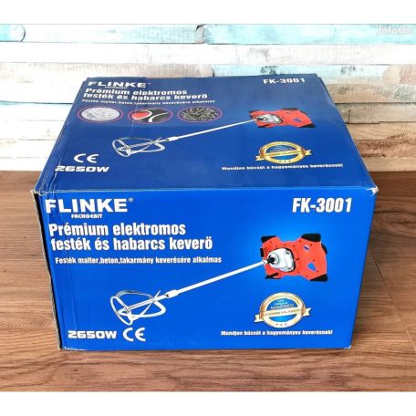 Flinke FK-3001 elektromos festékkeverő univerzális keverőgép, 2650W festék- és habarcskeverő, malterkeverő fk3001