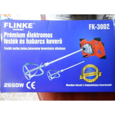 Flinke FK-3002 elektromos festékkeverő univerzális keverőgép, 2db keverő szárral 2650W festék- és habarcskeverő, malterkeverő fk3002