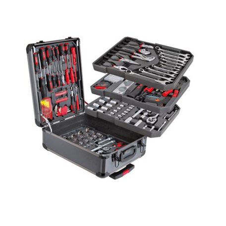 SWISS CRAFT Flinke szerszámkészlet 408 részes húzható fém szerszámos börönddel fl408tr / Flinke 408 részes racsnis szerszámkészlet, kofferrel