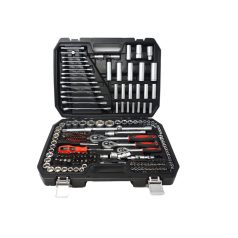   Flinke Möller 246 részes racsnis dugókulcs készlet műanyag hordtáskában - FK-2460 nagy krova készlet 3db hajtószárral 1/4" 1/2" 3/8" -s