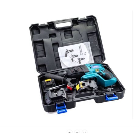 Flinke akkus ütvefúrógép bontókalapács 2 akkuval 1200W FK-8028 ipari ütvefúró SDS plus tokmánnyal 25v 1500mAh li akkuval böröndben