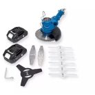 Hayami HA-1024 16 részes Kerekes fűkasza, Szegélynyíró 2db akkumulátorral akkus fűkasza és bozótvágó, elektromos fűkasza fűnyíró 48v