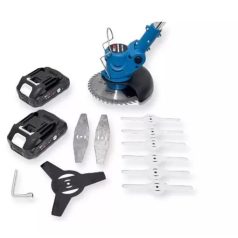   Hayami HA-1024 16 részes Kerekes fűkasza, Szegélynyíró 2db akkumulátorral akkus fűkasza és bozótvágó, elektromos fűkasza fűnyíró 48v