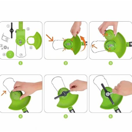 Hayami HA-1025 16 részes Kerekes fűkasza, Szegélynyíró 2db akkumulátorral akkus fűkasza és bozótvágó, elektromos fűkasza fűnyíró kerekekkel 48v