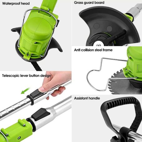 Flinke 88V Fűkasza 2db Akkuval 18 Részes Hayami ha-1030g akkus fűkasza és bozótvágó, elektromos fűkasza új típus 23cm vágási szélesség