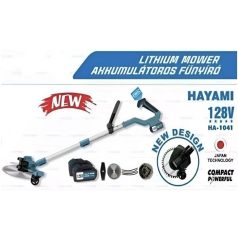   Hayami ha-1041 professzionális akkus fűkasza és fűnyíró Hayami 128v-s Elektromos Segédkerekes Nagy Teljesítményű Fűkasza 2db Akkumulátorral HA-1041