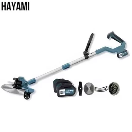 Hayami ha-1041 professzionális akkus fűkasza és fűnyíró Hayami 128v-s Elektromos Segédkerekes Nagy Teljesítményű Fűkasza 2db Akkumulátorral HA-1041