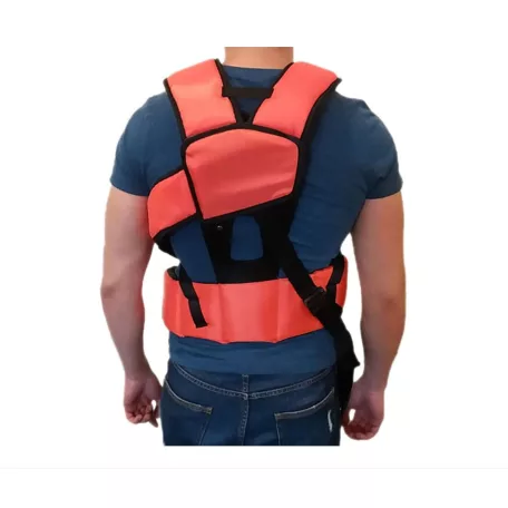 FLINKE EXTRA PÁRNÁZOTT fűkasza tartó öv, állítható, 75/125x80/113 cm, narancssárga és fekete pémium vállpánt Straus Prémium heveder fűkaszához, párnázott hám résszel