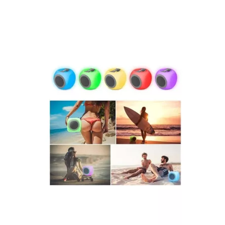 M.N.C CHILL CUBE Hordozható, vízálló, RGB led világítás Bluetooth hangszóró, multimédia lejátszó, BoomBox, Party hangfal bluetooth